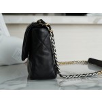 𝗖𝗛𝗔𝗡𝗘𝗟 ❶❾ 𝗕𝗔 𝗚 Original lambskin series ❥ Genuine leather ❥ Small ❥22c New version silver with accessories Black