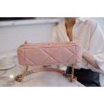 𝗖𝗛𝗔𝗡𝗘𝗟 ❶❾ 𝗕𝗔𝗚 Original lambskin series ❥ Genuine leather ❥ Medium ❥Peach Pink 🍑