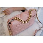 𝗖𝗛𝗔𝗡𝗘𝗟 ❶❾ 𝗕𝗔𝗚 Original lambskin series ❥ Genuine leather ❥ Medium ❥Peach Pink 🍑