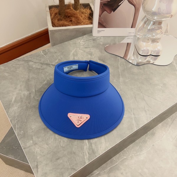 [PRADA Prada] 2023 summer new ice silk sun visor empty top hat