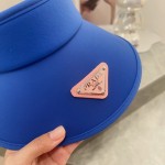 [PRADA Prada] 2023 summer new ice silk sun visor empty top hat
