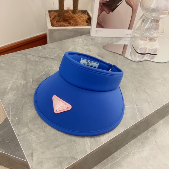 [PRADA Prada] 2023 summer new ice silk sun visor empty top hat