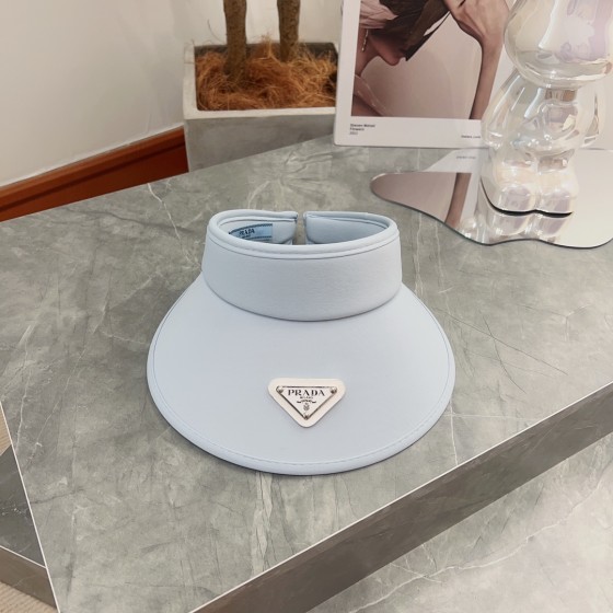 [PRADA Prada] 2023 summer new ice silk sun visor empty top hat