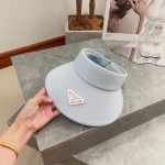 [PRADA Prada] 2023 summer new ice silk sun visor empty top hat