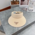 [PRADA Prada] 2023 summer new ice silk sun visor empty top hat