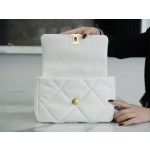 𝗖𝗛𝗔𝗡𝗘𝗟 ❶❾ 𝗕𝗔𝗚 Original Lambskin Series ❥ Genuine Leather ❥ Small ❥ Fairy White 💭