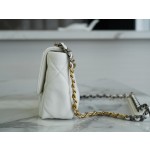 𝗖𝗛𝗔𝗡𝗘𝗟 ❶❾ 𝗕𝗔𝗚 Original Lambskin Series ❥ Genuine Leather ❥ Small ❥ Fairy White 💭