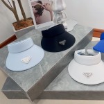 [PRADA Prada] 2023 summer new ice silk sun visor empty top hat