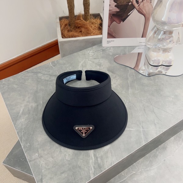 [PRADA Prada] 2023 summer new ice silk sun visor empty top hat