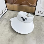 [Prada Prada] 2023 summer new ice silk sun visor empty top hat