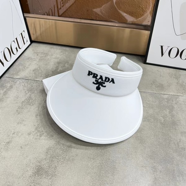 [Prada Prada] 2023 summer new ice silk sun visor empty top hat