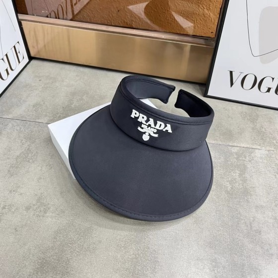 [Prada Prada] 2023 summer new ice silk sun visor empty top hat