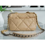 𝗖𝗛𝗔𝗡𝗘𝗟 ❶❾ 𝗕𝗔𝗚 Original lambskin series ❥ Genuine leather ❥ Small ❥ Apricot