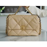 𝗖𝗛𝗔𝗡𝗘𝗟 ❶❾ 𝗕𝗔𝗚 Original lambskin series ❥ Genuine leather ❥ Medium ❥ Apricot