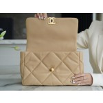 𝗖𝗛𝗔𝗡𝗘𝗟 ❶❾ 𝗕𝗔𝗚 Original lambskin series ❥ Genuine leather ❥ Medium ❥ Apricot