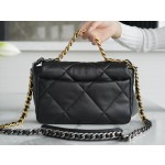 𝗖𝗛𝗔𝗡𝗘𝗟 ❶❾ 𝗕𝗔𝗚 Original Sheepskin Series ❥ Genuine Leather ❥ Small ❥ Classic Black