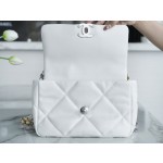 𝗖𝗛𝗔𝗡𝗘𝗟 ❶❾ 𝗕𝗔𝗚 Original Lambskin Series ❥ Genuine Leather ❥ Small ❥ Fairy White Silver Buckle 💭