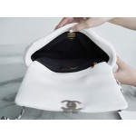 𝗖𝗛𝗔𝗡𝗘𝗟 ❶❾ 𝗕𝗔𝗚 Original Lambskin Series ❥ Genuine Leather ❥ Small ❥ Fairy White Silver Buckle 💭