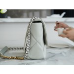 𝗖𝗛𝗔𝗡𝗘𝗟 ❶❾ 𝗕𝗔𝗚 Original lambskin series ❥ Genuine leather ❥ Medium ❥ Light grey