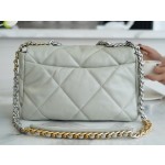 𝗖𝗛𝗔𝗡𝗘𝗟 ❶❾ 𝗕𝗔𝗚 Original lambskin series ❥ Genuine leather ❥ Medium ❥ Light grey