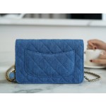 CHANEL 𝑾𝒐𝒄 Fat Choi bag Original denim denim fabric 22𝐶 denim metal ball 𝗪𝗼𝗰