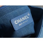 𝐂𝐇𝐀𝐍𝐄𝐋 Classic Flap Imported Original Denim Leather 🐑 Classic Mouth Flap Bag Large 𝗺𝗶𝗻𝗶 22𝐶 Denim Denim Metal Ball