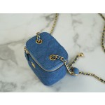 𝐂𝐇𝐀𝐍𝐄𝐋 Box Bag 22𝐶 Denim Denim Metal Ball Small Box