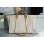 𝐂𝐇𝐀𝐍𝐄𝐋 Beach Bag Summer 🏖 Super Fairy Pearl Embroidery Beach Bag Apricot