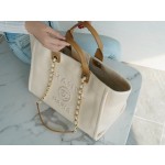 𝐂𝐇𝐀𝐍𝐄𝐋 Beach Bag Summer 🏖 Super Fairy Pearl Embroidery Beach Bag Apricot