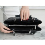 𝐂𝐇𝐀𝐍𝐄𝐋 Classic of 𝑮𝒓𝒂𝒏𝒅 𝑺𝒉𝒐𝒑𝒑𝒊𝒏𝒈 𝑻𝒐𝒕𝒆 (short for ɢsᴛ) 🅶🆂🆃 ✦ Shopping Bag Caviar Black Silver