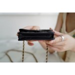 𝐂𝐇𝐀𝐍𝐄𝐋 ❥𝟚𝟘𝟚𝟚1 Premium Handmade Workshop Handle Coin Purse ❥ Black