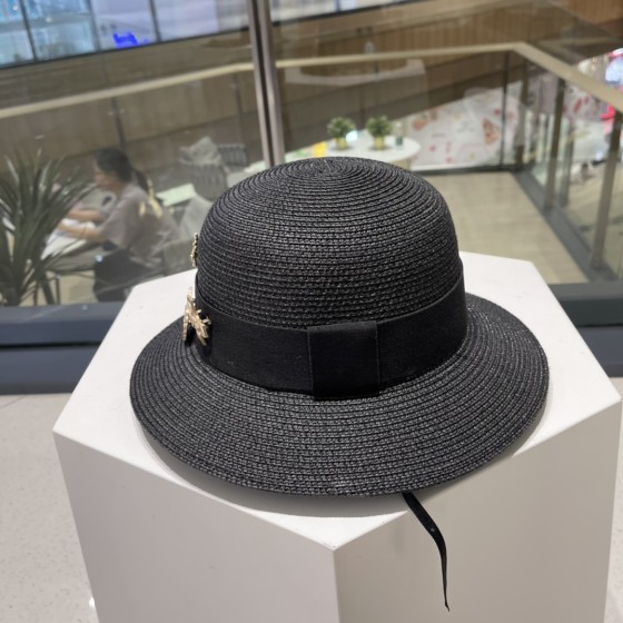 Chanel Straw Hat, Sun Hat, Sunshade Beach Hat, Head Circumference 57cm