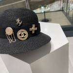 Chanel Straw Hat, Sun Hat, Sunshade Beach Hat, Head Circumference 57cm