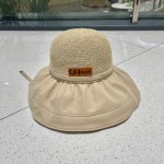 Celine summer new splicing large eaves sunshade fisherman hat outdoor sunscreen ice silk basin hat women