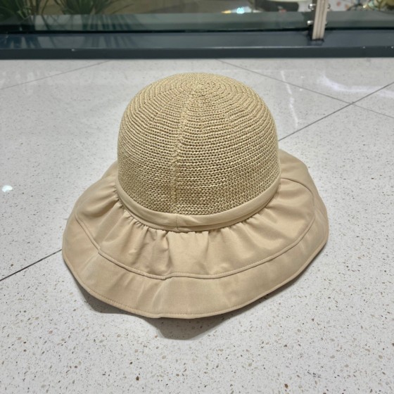 Celine summer new splicing large eaves sunshade fisherman hat outdoor sunscreen ice silk basin hat women
