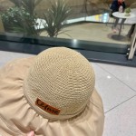 Celine summer new splicing large eaves sunshade fisherman hat outdoor sunscreen ice silk basin hat women