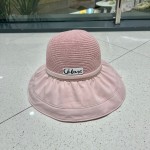 Celine summer new splicing large eaves sunshade fisherman hat outdoor sunscreen ice silk basin hat women
