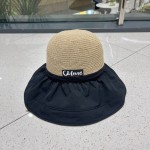 Celine summer new splicing large eaves sunshade fisherman hat outdoor sunscreen ice silk basin hat women