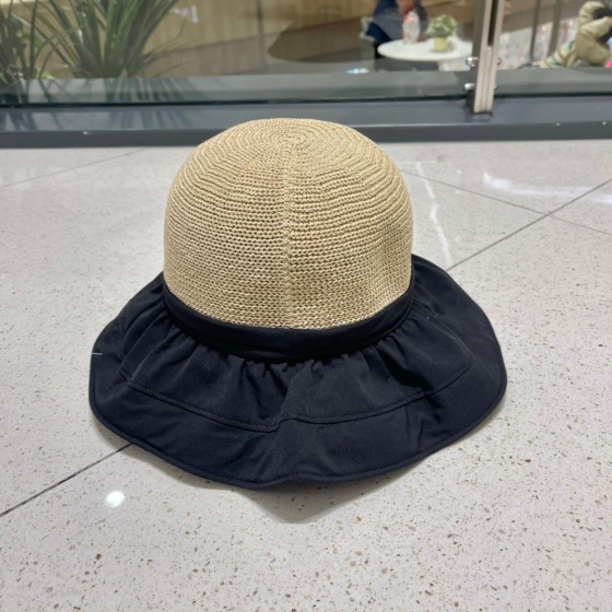 Celine summer new splicing large eaves sunshade fisherman hat outdoor sunscreen ice silk basin hat women