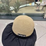 Celine summer new splicing large eaves sunshade fisherman hat outdoor sunscreen ice silk basin hat women