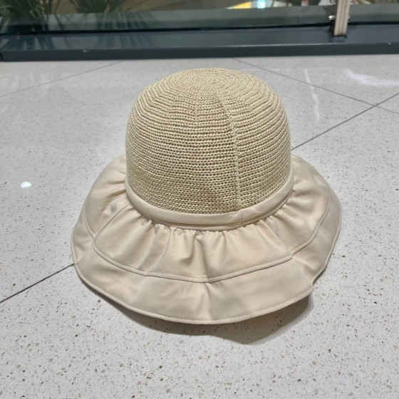 Celine summer new splicing large eaves sunshade fisherman hat outdoor sunscreen ice silk basin hat women