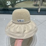 Celine summer new splicing large eaves sunshade fisherman hat outdoor sunscreen ice silk basin hat women