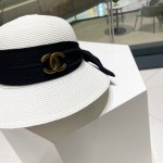 Chanel2023's new straw sunshade straw hat basin