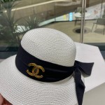 Chanel2023's new straw sunshade straw hat basin