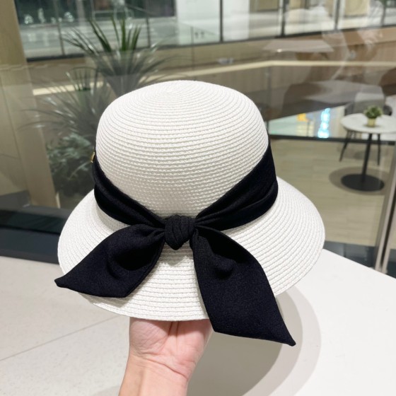 Chanel2023's new straw sunshade straw hat basin