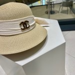 Chanel2023's new straw sunshade straw hat basin