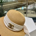 Chanel2023's new straw sunshade straw hat basin