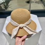 Chanel2023's new straw sunshade straw hat basin
