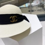 Chanel2023's new straw sunshade straw hat basin