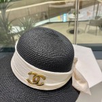 Chanel2023's new straw sunshade straw hat basin